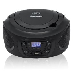 Roadstar Radio Portátil CDR-375D+/BK Radio CD Player Portátil DAB / DAB+ / FM, Boombox Reproductor CD-MP3, CD-R, CD-RW, Puerto USB, Stereo, Mando a distancia, AUX-IN, Salida de Auriculares, Negro