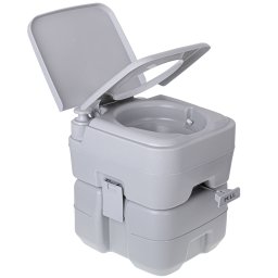 briebe Camp Compact Plus WC Inodoro Portátil Químico Adultos Potty 20L Camping, Camper, Auto Caravana, Water con Cisterna Descarga Agua 12L, Válvula Drenaje contra Fugas, Fácil de Limpiar y Vaciar