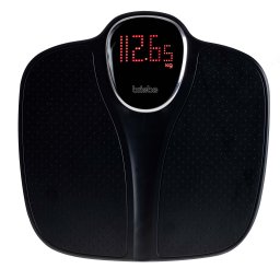 briebe Báscula de Baño Digital, Alta Precisión, Pantalla LCD, hasta 180Kg, Diseño Moderno, Encendido y Apagado Automático, Superficie Antideslizante, Modo Pesaje Bebés, Negro, SC1125B