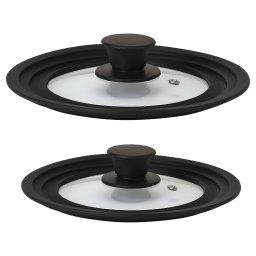 briebe TotaLid Juego de 2 Tapas de Sartén Universal con Borde de Silicona y Cristal Templado, Multidiámetro 16-18-20cm y 24-26-28cm, sin BPA, para Ollas, Cazuelas, Válvula de Vapor