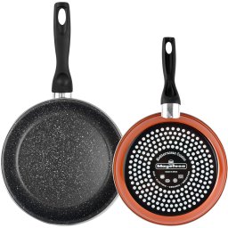 Magefesa Tiber Set Juego 2 Sartenes 22-28 cm Inducción Antiadherente libre de PFOA, Apta Lavavajillas, Fondo Termodifudor Aptas para todas las Cocinas