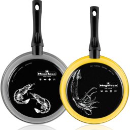 Magefesa Pantone Set Juego 2 Sartenes 20-24 cm Inducción Antiadherente libre de PFOA, Apta Lavavajillas, Fondo Termodifudor Aptas para todas las Cocinas