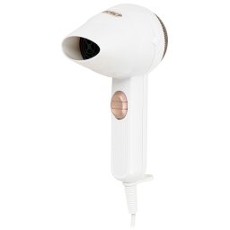 Mesko MS2275 Secador Pelo de Viaje Compacto, 2 Niveles de Potencia, Boquilla Concentradora, Motor Bajo Ruido 1400W, Blanco