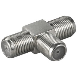 Goobay Adaptador Tipo T F Hembra a 2x F Hembra Gris