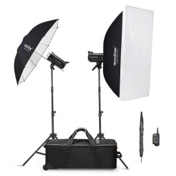 Kit flash de estudio Godox SK300IIV-C doble flash, pies, softbox y transmisión inalámbrica