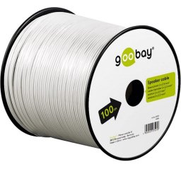 Goobay Bobina de Cable para Altavoz 2x2.5 m 100m Blanco