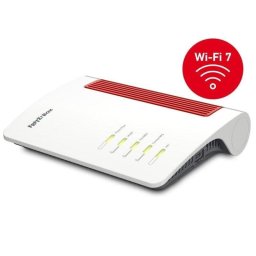 Router Fritz Box 5690 GPON Wi-Fi 7 5760Mbps Doble Banda Rojo Blanco