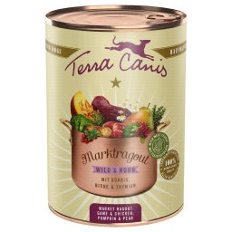Terra Canis Ragú 12 x 385 g comida húmeda para perros - Caza y pollo con calabaza, pera y tomillo