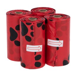 Bolsas perfumadas para heces - 4 rollos de 15 bolsas - color rojo, olor a rosas