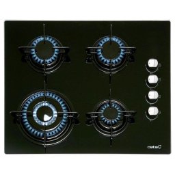 Placa de Gas Cata CI 631 BK 4 Zonas 60 cm Cristal Negro