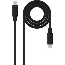 Nanocable Cable USB-C 3.1 Gen2 5A 100W 10Gbps 0,5 m Negro