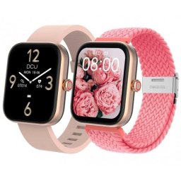 DCU Los Angeles Bluetooth 44,5mm TFT Oro Rosado Correa Beige y Rosa IP67 SpO2 Pulsómetro Sueño
