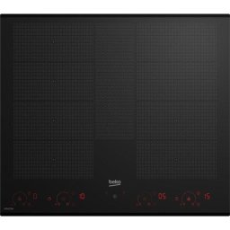 Placa de Inducción Beko HII 68811 NT IndyFlex+ 8 Zonas 7400 W Vidrio Negro Empotrada