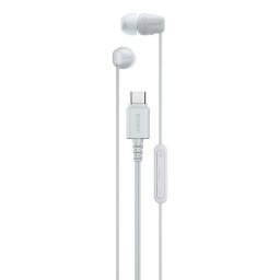 Auriculares Sony IER-EX15C con cable USB-C para llamadas y música con micrófono blanco
