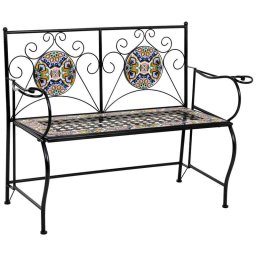 Banco Forja Negro Plegable y Ceramica Actual Serie Aremt