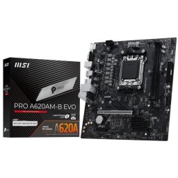 Placa Base MSI PRO A620AM-B EVO AMD A620 Zócalo AM5 DDR5 Micro-ATX 5GbE RAID M.2
