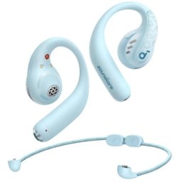 Auriculares Soundcore AeroFit Pro inalámbricos Bluetooth para deporte y llamadas con resistencia IPX5 color aguamarina