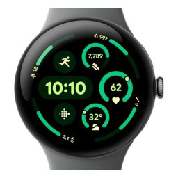 Google Pixel Watch 3 Bluetooth GPS NFC 45mm AMOLED Verde Correa S/L Resistente Agua IP68 SpO2 Pulsómetro