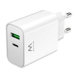Cargador Ewent EW1325 USB-C/USB-A 30W Power Delivery QC 3.0 PPS Blanco