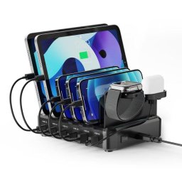 Estación de carga USB Ewent EWENT130W 6 puertos 130W PPS PD QC 3.0 negra