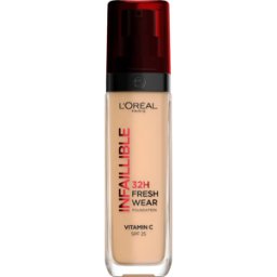 L'Oréal Paris Infaillible 32H Base de maquillaje Fresh Wear SPF25 y Vitamina C 30mL 220 SPF25