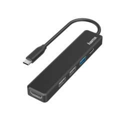 Base para portátil Hama 00200117 USB 2.0 HDMI USB-C Plug and Play Negra