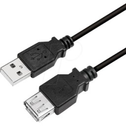 LOGILINK CU0011B - Cable USB 2.0, conector macho a hembra a, negro, 3,0 m