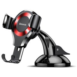 Soporte Baseus Osculum para smartphone coche ventosa aluminio negro rojo