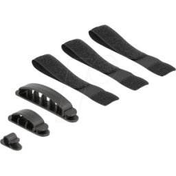 DELOCK 18393 - Soporte de cable y cinta de velcro set de 6 piezas