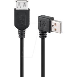 GOOBAY 95702 - Cable alargador USB 2.0 Hi-Speed 90° 0,30 m negro