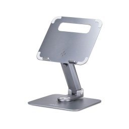 Soporte para portátil Startech telescópico aluminio base giratoria 360° 5 kg plata