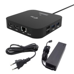 Estación de acoplamiento I-Tec USB-C Dual HDMI 100 W con carga universal y soporte VESA