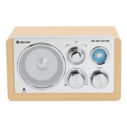 Radio portátil Denver TR-63LW analógica AM/FM 1,5 W acabado bambú y plata