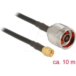 DELOCK 89421 - Cable de antena RF, conector N > conector SMA, 10 m