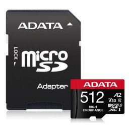 Tarjeta microSDXC Adata High Endurance 512 GB UHS-I Clase 10 V30 A2 Adaptador incluido