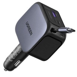 Cargador coche Ugreen 145W USB-C retráctil 4 puertos carga rápida