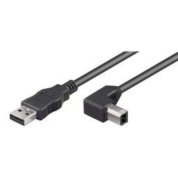 Goobay Cable Impresora Acodado USB 2.0 Tipo A/B Macho/Macho 5m Negro