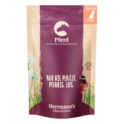 Herrmanns Selection / Selección ecológica 12 x 100 g - Caballo con zanahoria ecológica y copos de coco ecológicos