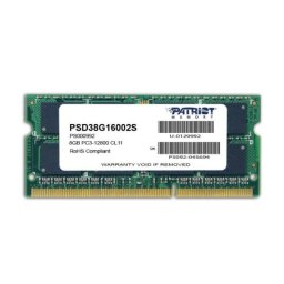 Memoria RAM Patriot 8GB PC3-12800 1x8GB DDR3 1600MHz CL11 SO-DIMM 204 pines SPD