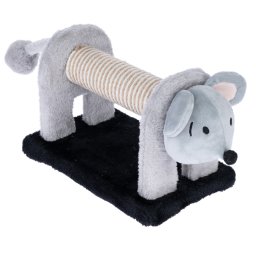 Rascador para gatos de TIAKI en forma de ratón - gris/negro