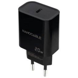 Cargador de Pared Nanocable 10.10.2006 20W 1xUSB-C Negro Universal PD
