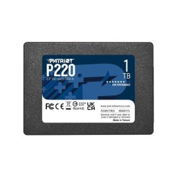 Disco Duro Patriot P220 1TB SSD 2,5" SATA III 550 MB/s Soporte TRIM S.M.A.R.T.