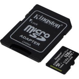 KINGSTON SDCS2/128GB - Tarjeta de memoria microSDXC de 128 GB, Canvas Select Plus