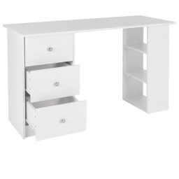 ML Design Escritorio 3 Cajones de Almacenamiento Blanco