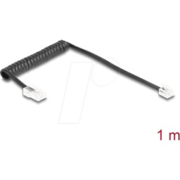 DELOCK 88442 - Cable telefónico / espiral, clavija RJ11 / clavija RJ45, 1 m