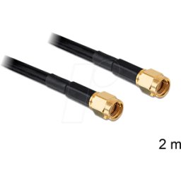 DELOCK 88656 - Cable de antena RF, conector RP-SMA > conector RP-SMA, 2 m