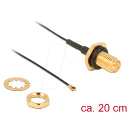 DELOCK 12460 - Cable de antena RF RP-SMA hembra, conector macho MHF® 4, 20 cm