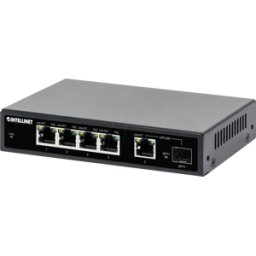 INTELLINET INT 561822 - Switch, 6 puertos, Gigabit Ethernet, SFP, PoE+
