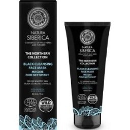 NATURA SIBERICA Mascarilla facial negra limpiadora, brillo de la piel 80 ml
