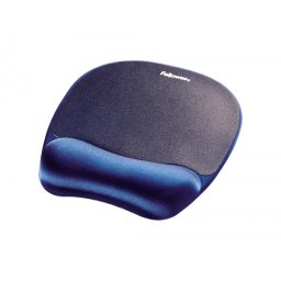 Alfombrilla para raton fellowes con reposamuñecas de espuma memory foam azul 230x196x20 mm